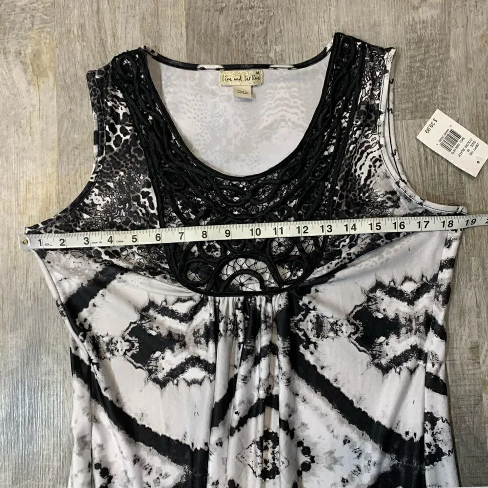 NWT LIVE AND LET LIVE BLACK/WHITE MAXI